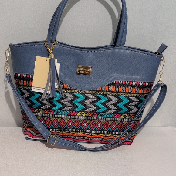 Artisan Vibrant Blue and Multicolor Tote - Picture 9 of 9